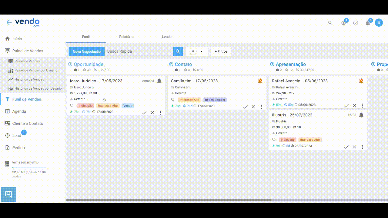 Cadastro de Negociação Simples e Objetivo